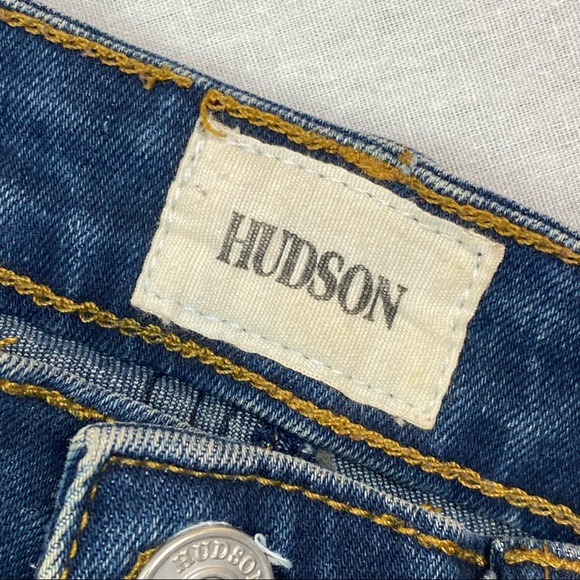 Hudson Distressed Whiskered Cuffed Denim Short - Picture 4 of 9